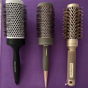 NWOT 3 Round styling brush bundle ceramic ionic